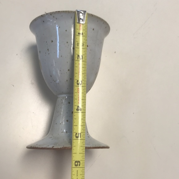 Vintage Studio Pottery Goblet/Chalice with Leaf Design - Picture 6 of 6